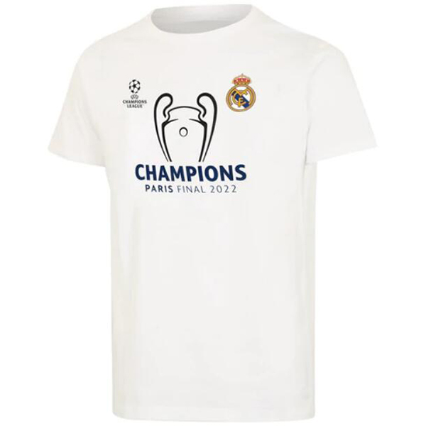 Real Madrid UCL champions final 2022 pre-match training jersey men's soccer white kit football t-shirt
